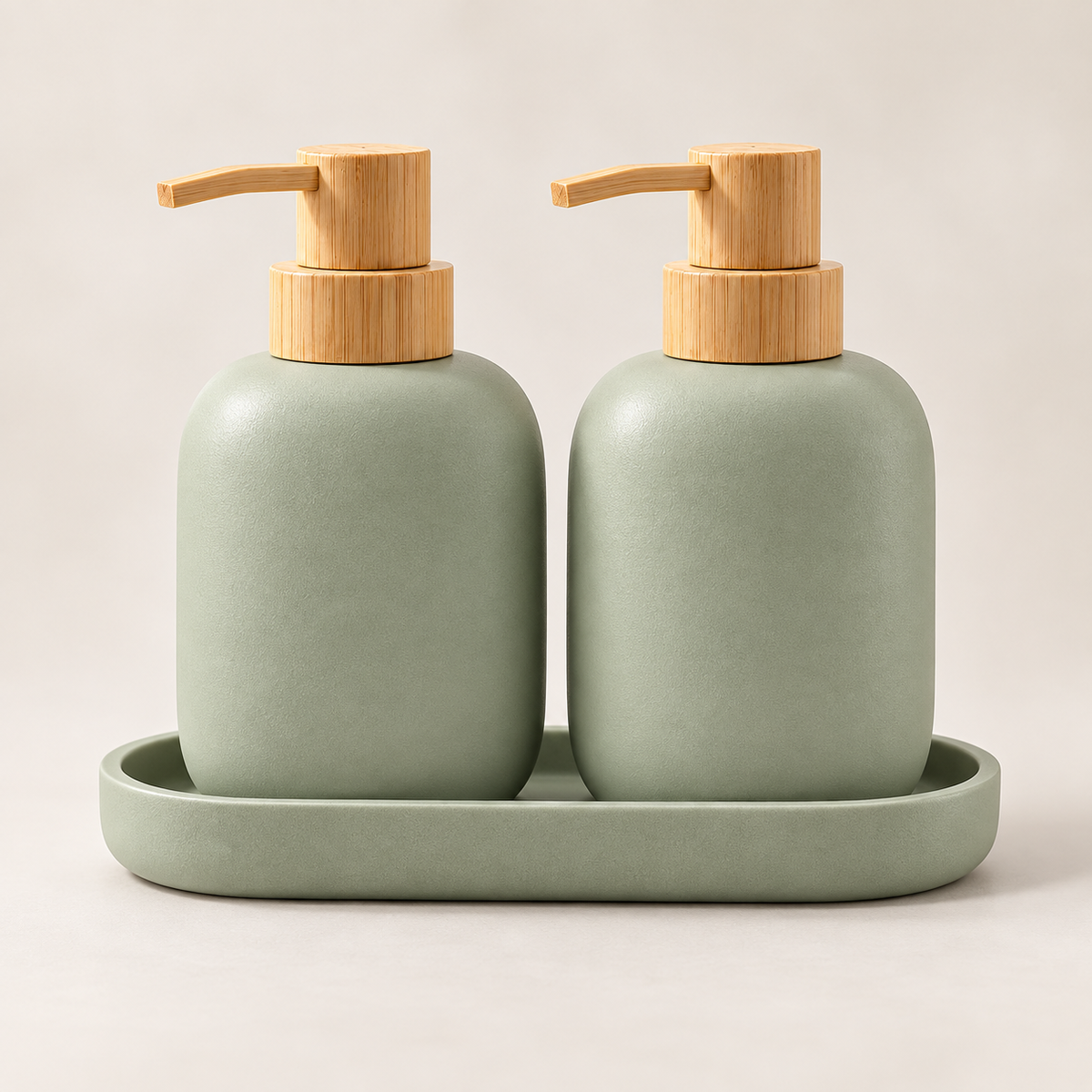 fagfk®Bamboo Soap Dispenser Set