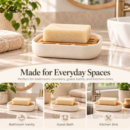 fagfk®Minimalist Bamboo Soap Dish Tray