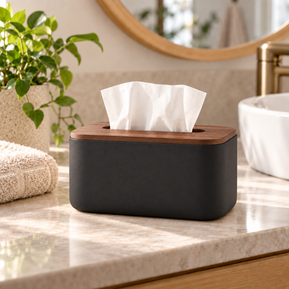 fagfk®Bamboo Tissue Box Cover