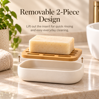 fagfk®Minimalist Bamboo Soap Dish Tray