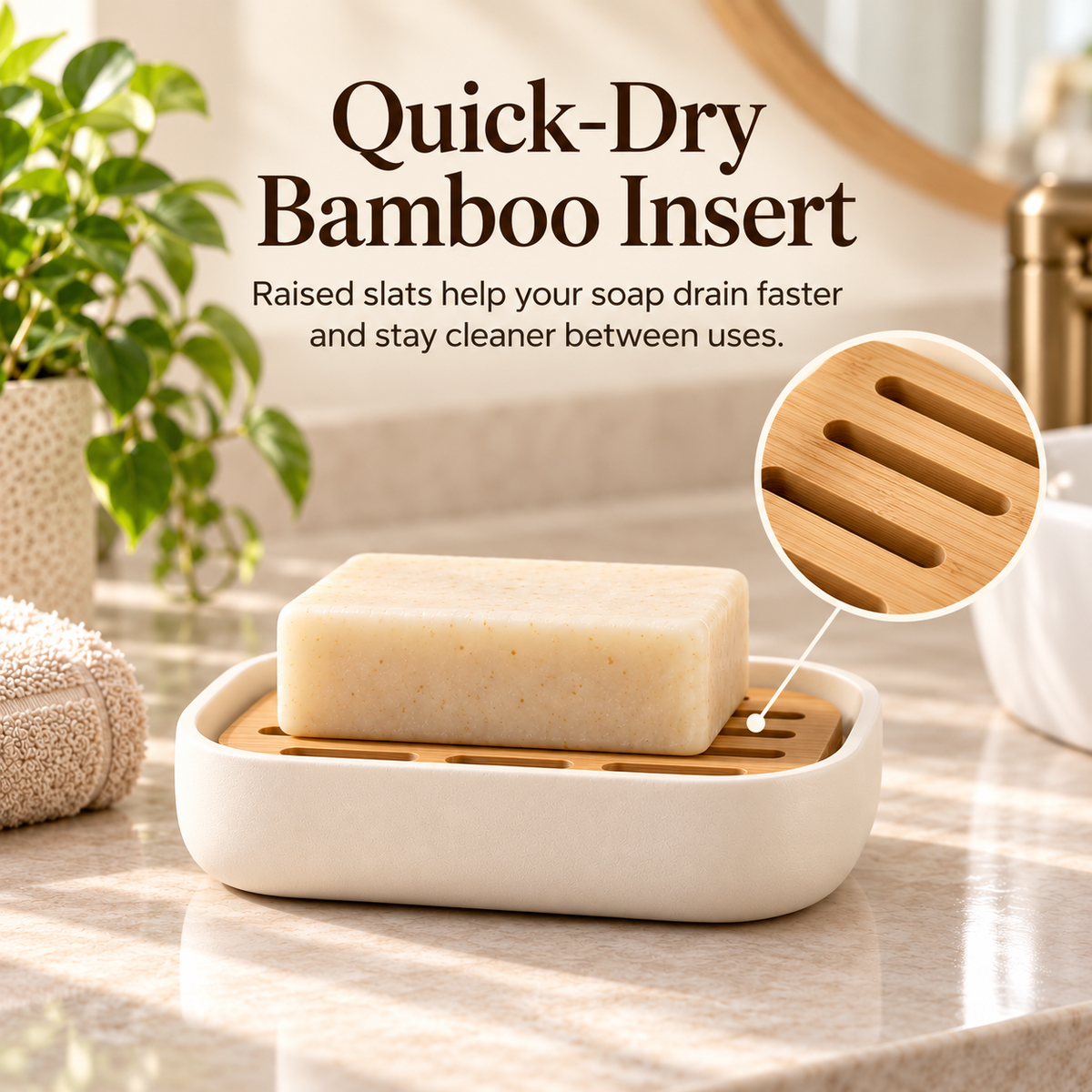 fagfk®Minimalist Bamboo Soap Dish Tray