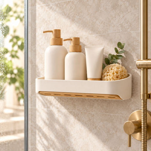 fagfk®Bamboo Shower Shelf