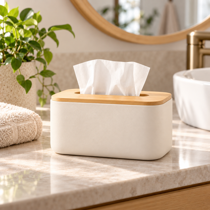 fagfk®Bamboo Tissue Box Cover