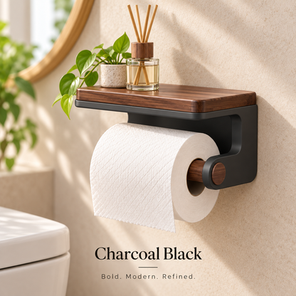 fagfk®Bamboo Toilet Paper Holder with Shelf