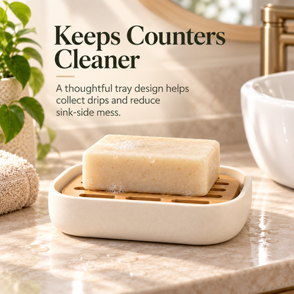 fagfk®Minimalist Bamboo Soap Dish Tray