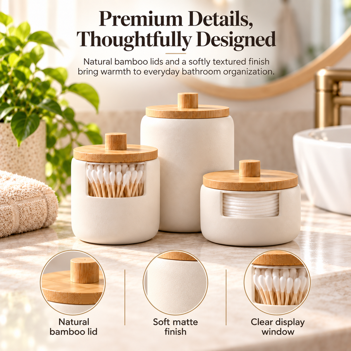 fagfk®Bamboo Bathroom Set